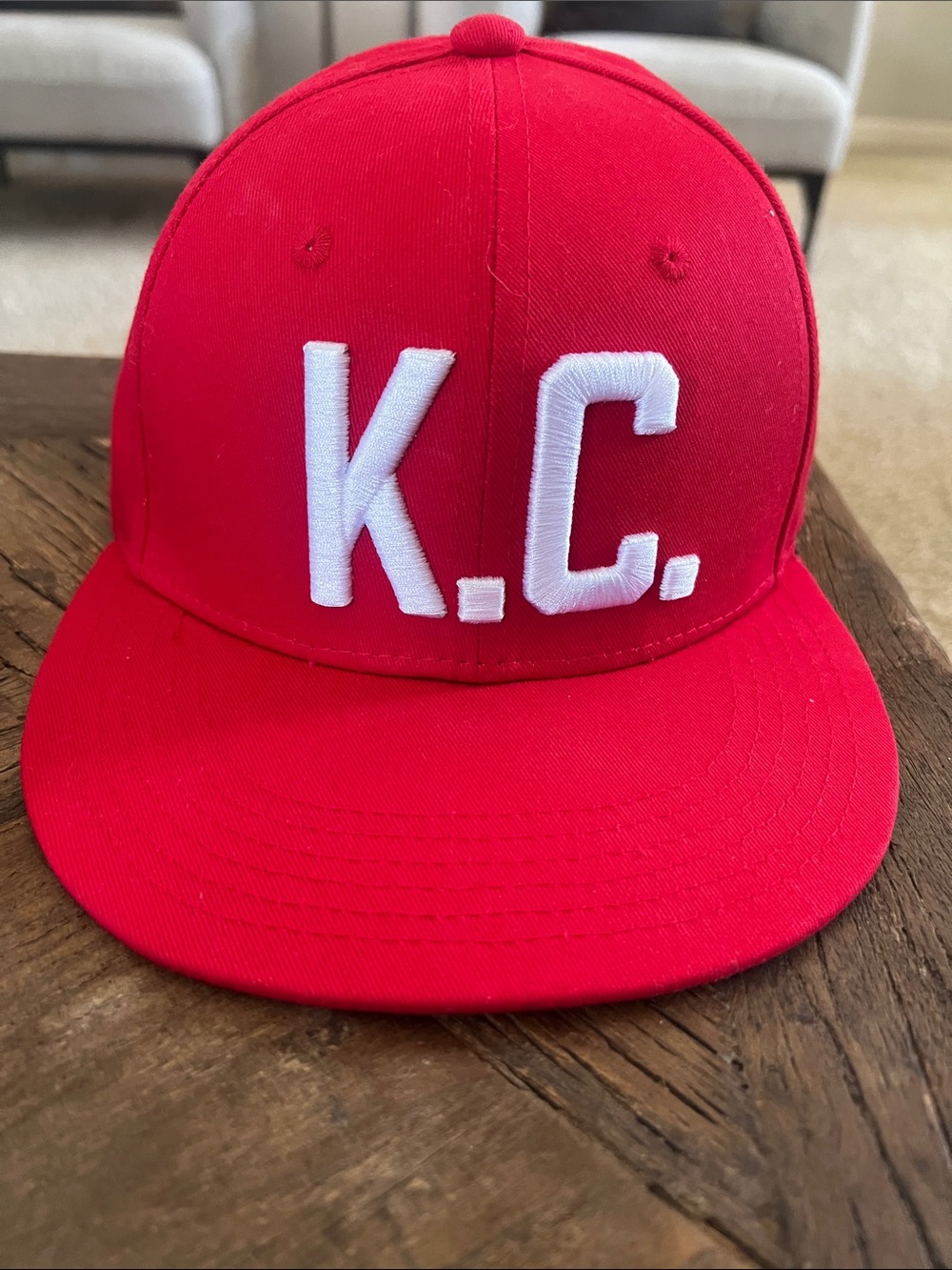 Red KC Embroidered Snapback Hat KC Monarchs Royals